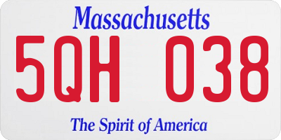 MA license plate 5QH038