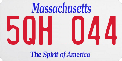 MA license plate 5QH044