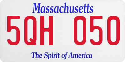 MA license plate 5QH050