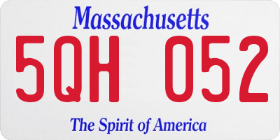 MA license plate 5QH052