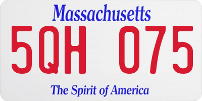 MA license plate 5QH075