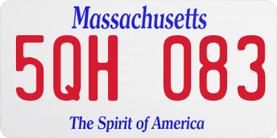 MA license plate 5QH083