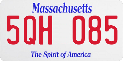 MA license plate 5QH085