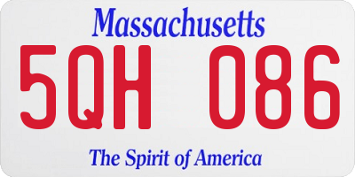 MA license plate 5QH086