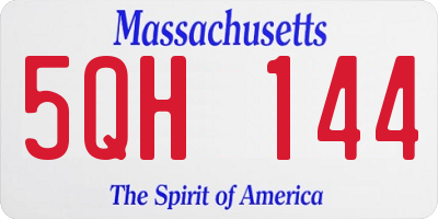 MA license plate 5QH144