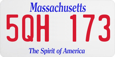 MA license plate 5QH173