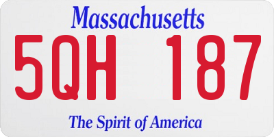 MA license plate 5QH187