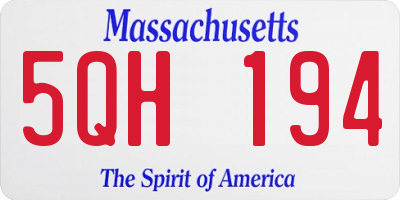 MA license plate 5QH194