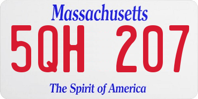 MA license plate 5QH207