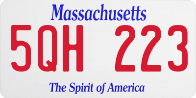 MA license plate 5QH223