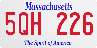 MA license plate 5QH226