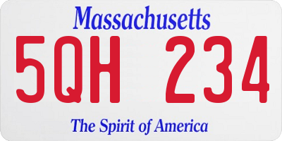 MA license plate 5QH234