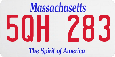 MA license plate 5QH283