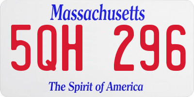 MA license plate 5QH296