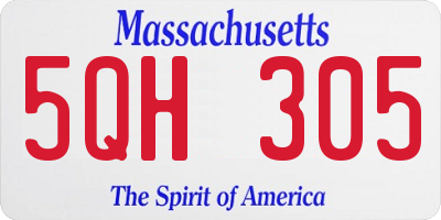 MA license plate 5QH305