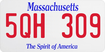 MA license plate 5QH309