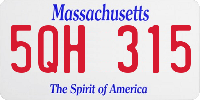 MA license plate 5QH315