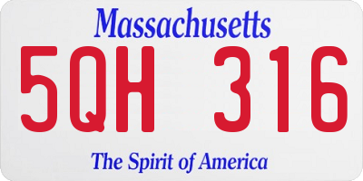 MA license plate 5QH316