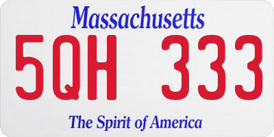 MA license plate 5QH333