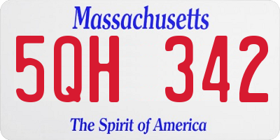 MA license plate 5QH342