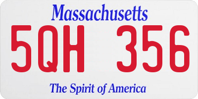 MA license plate 5QH356