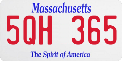 MA license plate 5QH365
