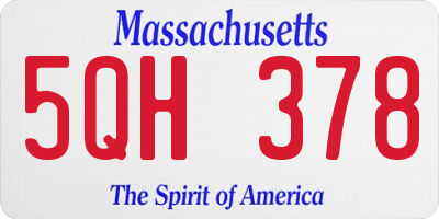 MA license plate 5QH378
