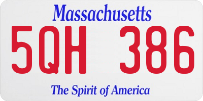 MA license plate 5QH386