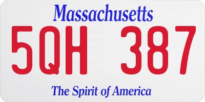 MA license plate 5QH387