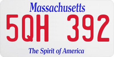 MA license plate 5QH392