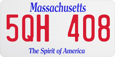 MA license plate 5QH408
