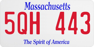 MA license plate 5QH443