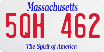 MA license plate 5QH462