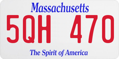 MA license plate 5QH470
