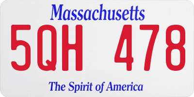 MA license plate 5QH478
