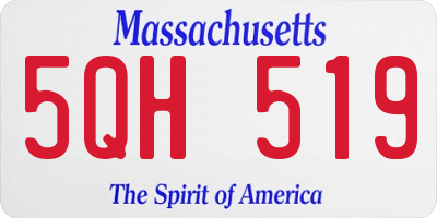 MA license plate 5QH519