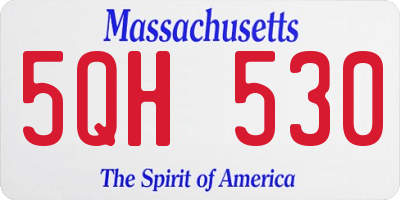 MA license plate 5QH530