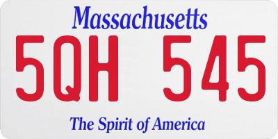 MA license plate 5QH545