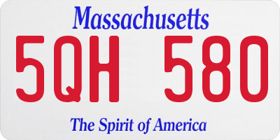 MA license plate 5QH580