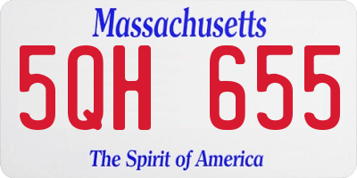 MA license plate 5QH655
