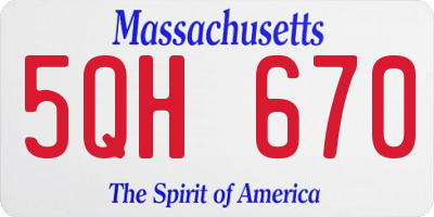 MA license plate 5QH670