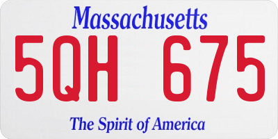 MA license plate 5QH675
