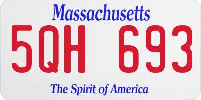 MA license plate 5QH693