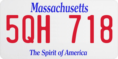 MA license plate 5QH718