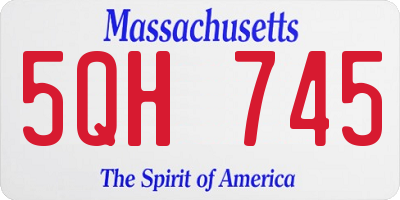 MA license plate 5QH745