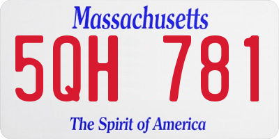 MA license plate 5QH781