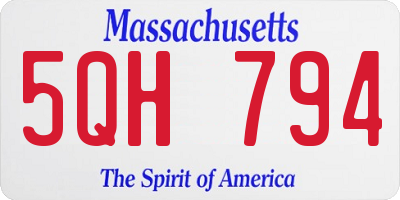 MA license plate 5QH794