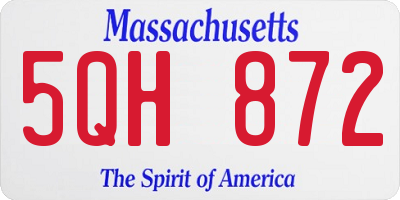 MA license plate 5QH872