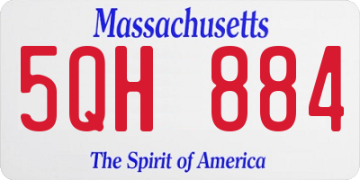MA license plate 5QH884