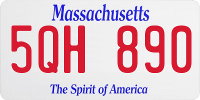 MA license plate 5QH890
